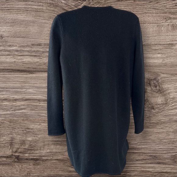 Talbots Textured Open-Front Cardigan Women’s Petite Medium Black Sweater - Picture 4 of 9